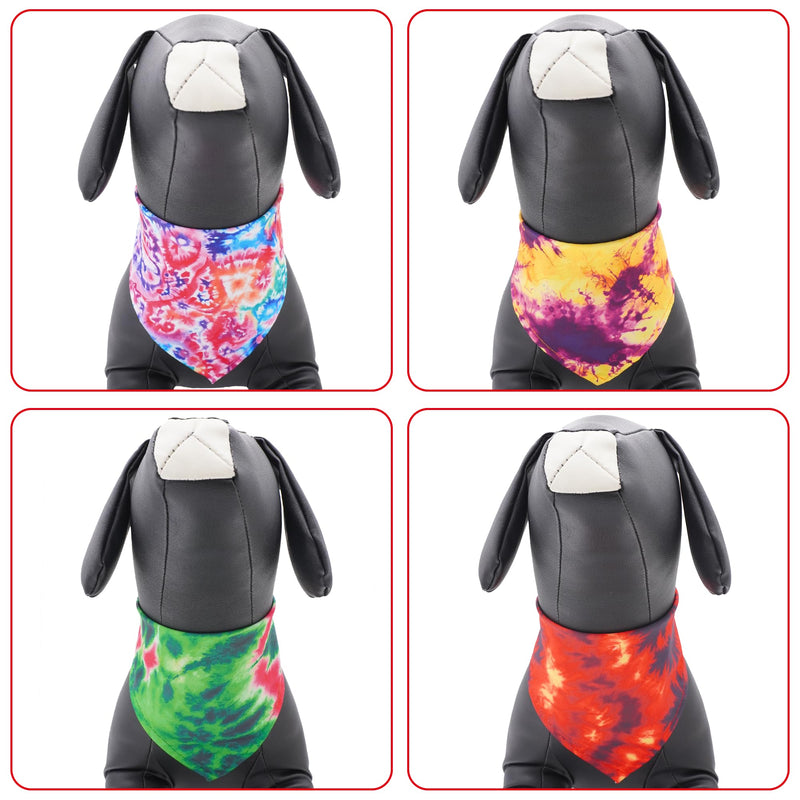 30 Pcs Tie Dye Dog Bandanas for Small Dogs Stitch Dog Bandana Bulk Reversible Print One Side Polyester Puppy Scarves Party Grooming S - PawsPlanet Australia