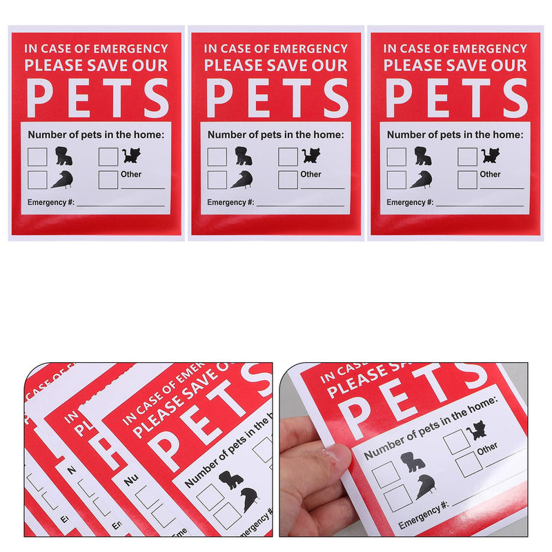 PRETYZOOM Rescue Stickers for Your Pet - Self-Adhesive - 10 Red - Easy to Use and Protects in Emergency Situations for Home Pets