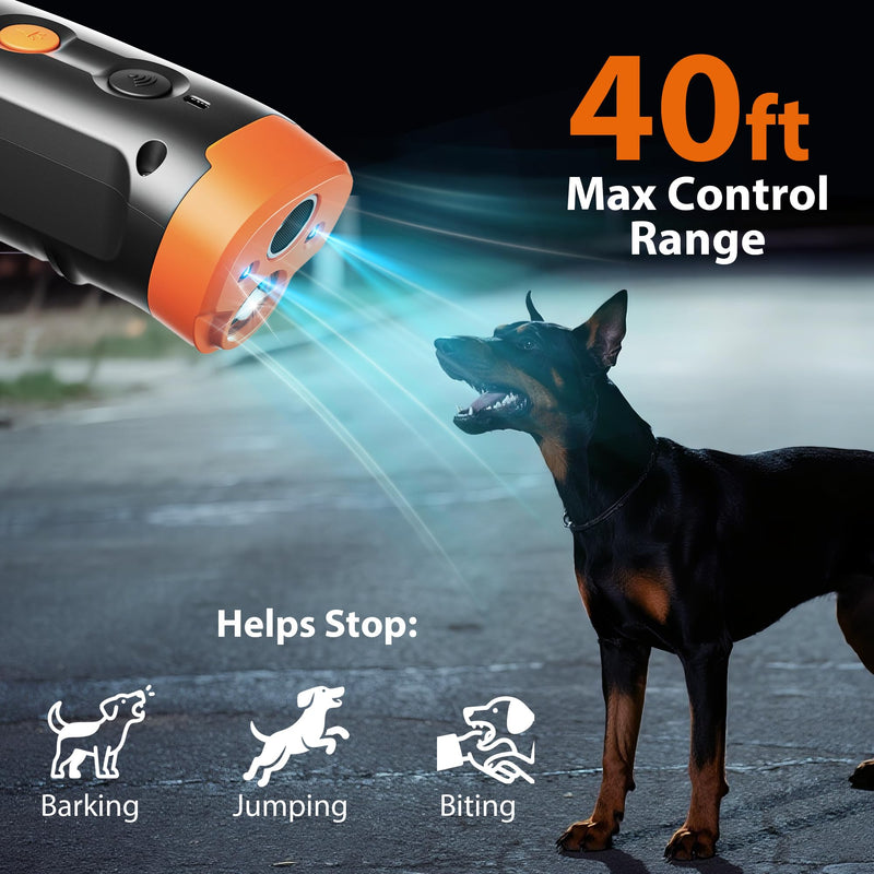 Ultrasonic Dog Bark Deterrent Devices - Rechargeable Anti-Barking Devices, 33-40FT Range Bark Control,Human Portable Dog Training & Behavior Aids Black - PawsPlanet Australia