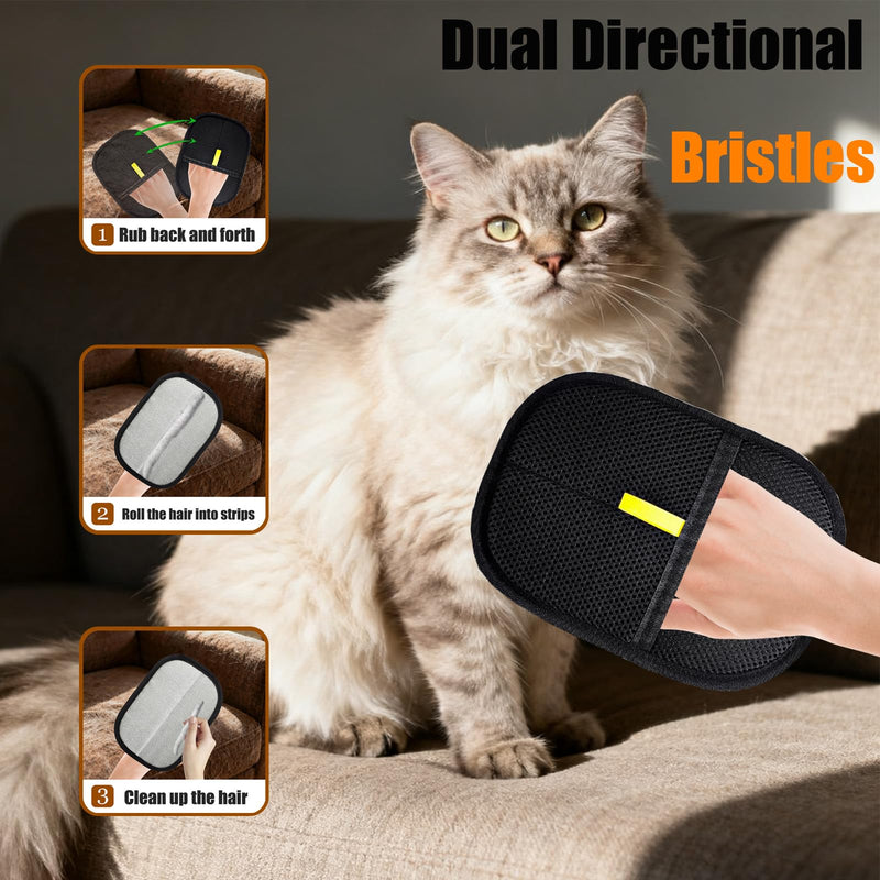 Pet Hair Removal Gloves for Cats and Dogs, Reusable electrostatic pet Hair Removal Gloves, pet Hair Removal Tools for Clothes, Sofas, Carpets, and car Seats - PawsPlanet Australia
