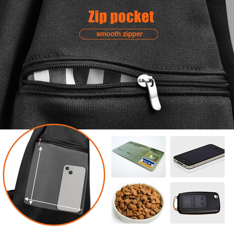 Tomkas Dog Carrier Sling - Pet Carrier for Small Dogs and Cats, Adjustable Strap, Zip Pocket, Snap Closure for pets (Black, S - Adjustable Strap Eu) Black - PawsPlanet Australia