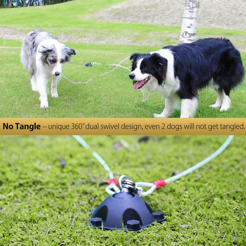 360° Swivel Dog Tie Out Anchor Stake with 5 Screw Anchors - Holds 1200lbs, Great for Dogs Up to 150lbs - Yard Leash and Anchor with Lifetime Replacement stake without cable - PawsPlanet Australia