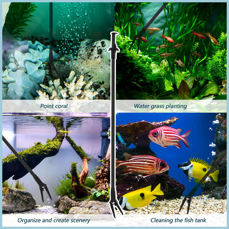 2 Pcs Plastic Aquarium Tongs 27 Inches Long Multi Purpose Trimming Feeding Aquarium Tools for Fresh Water Saltwater Fish Tanks Coral Plant - PawsPlanet Australia