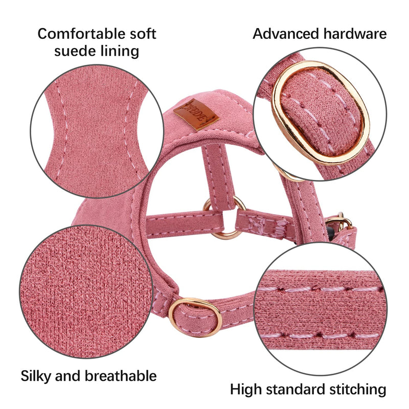 CHEDE No Pull Puppy Harness and Multifunction Dog Leash Set- 8 Colors Soft Adjustable No Choke Escape Proof Cute ,Lightweight Pet Vest Harness for Small and Medium Dog XS Antique Pink - PawsPlanet Australia