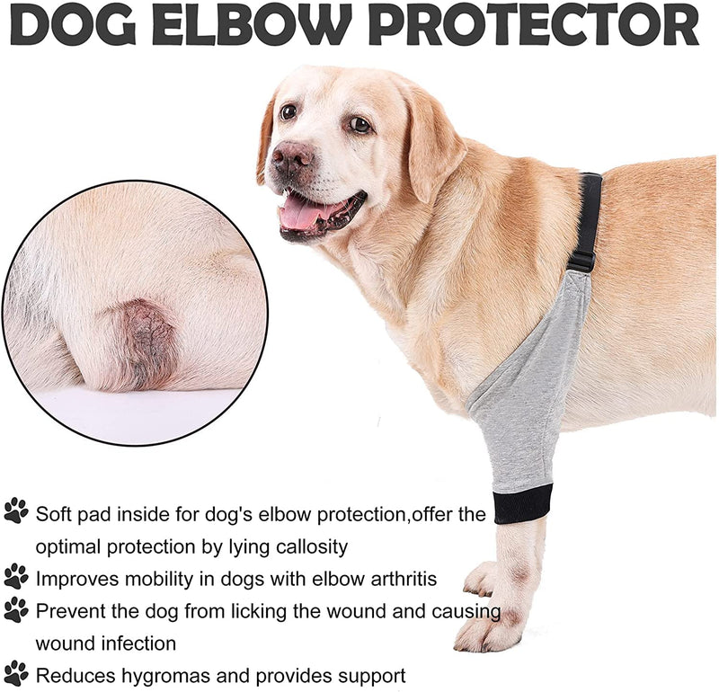 Dog Front Leg Hock Joint Wrap Protects Wounds Compression Brace Sleeve with Straps for Heals and Prevents Injuries and Sprains Helps Arthritis For Small Medium Large Dogs (S) S