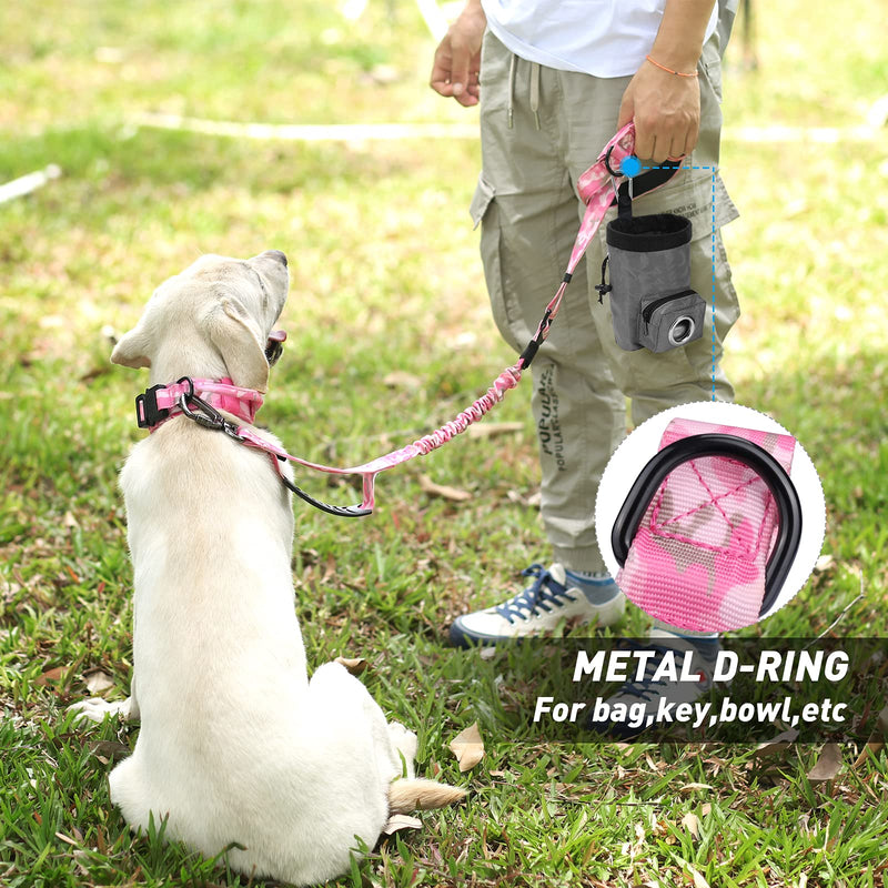 Hotsky Tactical Dog Leash Heavy Duty for Medium Large Dogs That Pull,4-6Ft Strong Bungee Shock Absorbing No Pull Dog Leash with Padded Double Handle and Car Seatbelt,Pink Camo Medium / Large Pink Camo - PawsPlanet Australia