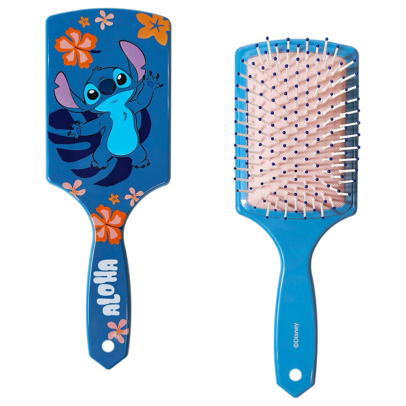 LUV HER Disney Lilo & Stitch Kids Hair Brush & Spa Headband Set for Girls - with Stitch - Fun Grooming Kit for Detangling, Styling & Skincare - Soft & Stretchy One Size, Ages 3+ Stitch - Blue