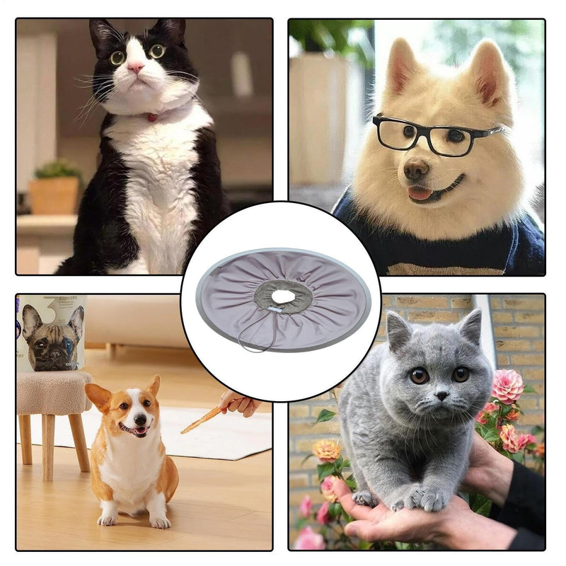 Recovery collar for cats, kitten cone - Adjustable recovery collar for cats - Comfortable Elizabethan pet collar, soft cat cone collar for kittens and puppies, grey, size L