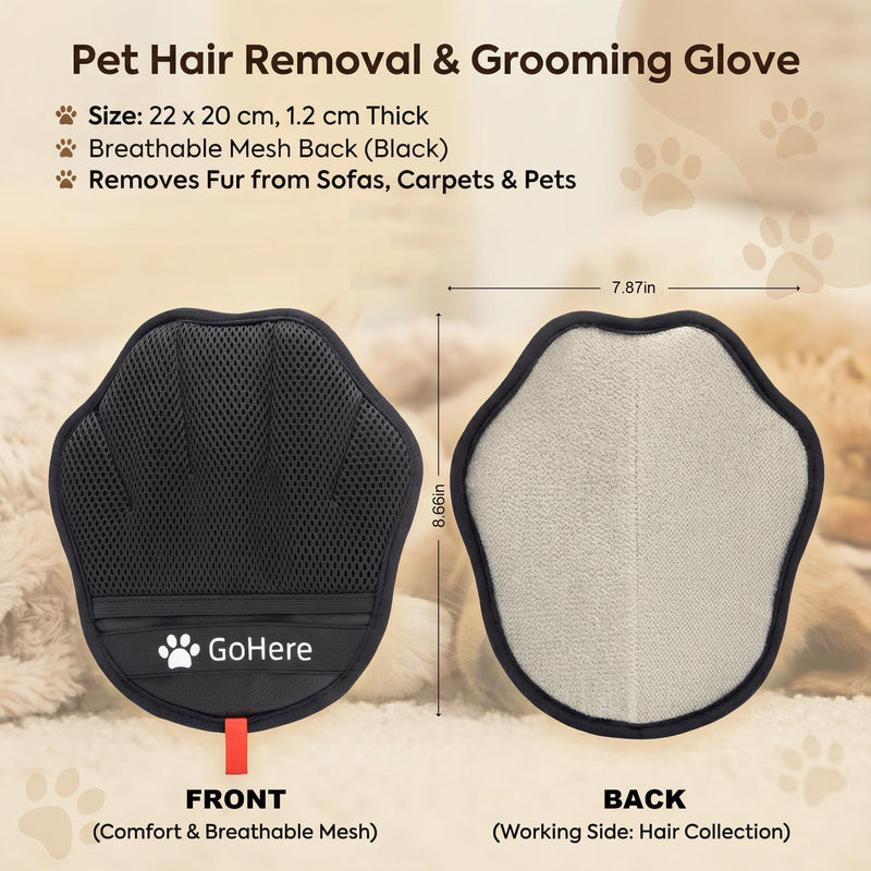 Pet Hair Removal Glove, Magic Brush Electrostatic Mitt for Cats & Dogs, Reusable Grooming Gloves, Pet Hair Remover Tool for Couch, Carpet, Clothes, Car Seat, Laundry - PawsPlanet Australia