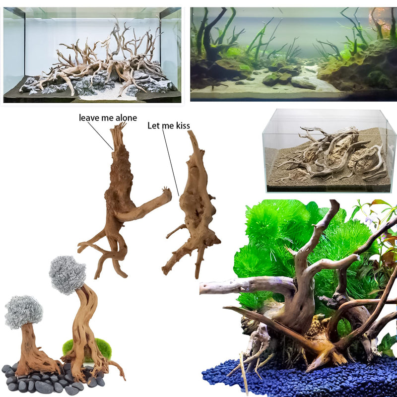 8 Pack Natural Driftwood for Aquarium, Aquarium Decor Spider Wood Freshwater Fish Tank Reptile Driftwood Branch (3.15"- 4") 3.15"- 4" - PawsPlanet Australia