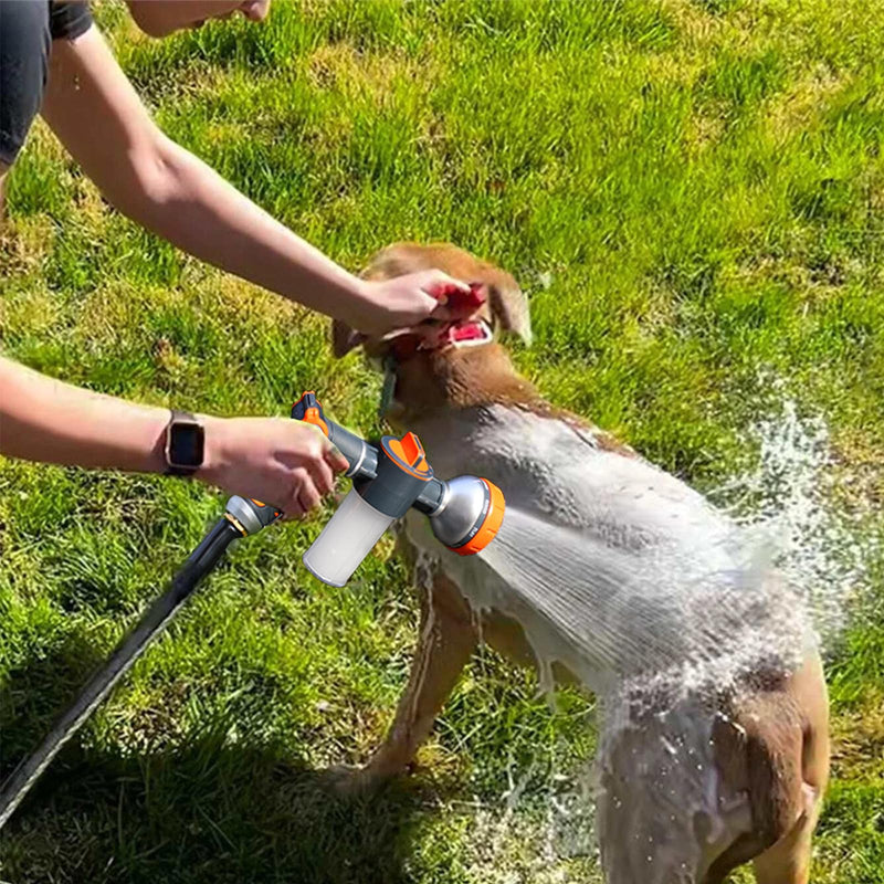 Dog Washing Hose Attachment, 8-in-1 Sprayer Hose Nozzle with Soap Dispenser for Dog Showering, Watering Flowers, Car Washing (Nozzle Only) Nozzle Only - PawsPlanet Australia