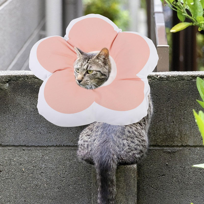 NUOBESTY Pet Recovery Collar, Flower Shape, Made of PP Cotton, Breathable Anti-Leak Collar for Cats After Surgery, Protective Collar for Small Cats 1-13 kg