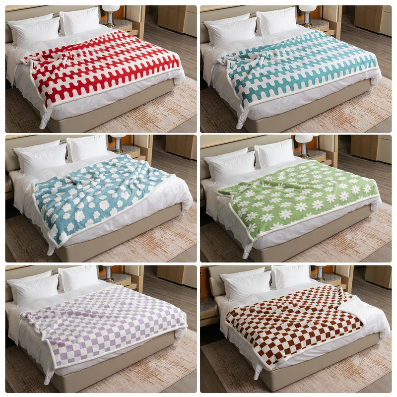 Waterproof Pet Blanket,Dog Blue Dog Blankets for Bed Covers Couch Sofa Stylish Jacquard Pets Throw Blankets for Puppy Cats Washable Reversible Furniture Protection Covers (Blue Cloud,M) Blue Cloud M-100*145cm(40*57in) - PawsPlanet Australia