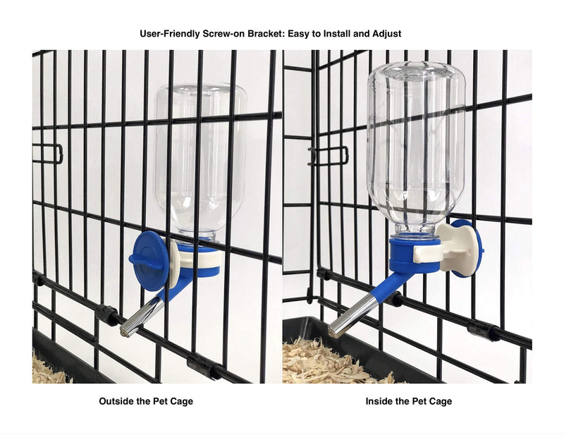 Choco Nose Patented No-Drip Water Bottle/Feeder for Guinea Pigs/Hamsters/Bunnies/Ferrets/Other Small Pets, Critters and Animals - for Cages, Crates or Wall Mount. 10.2oz. Nozzle 10mm, Blue (C128) C128 Blue Guinea Pigs-Small Bunnies-Ferrets - PawsPlanet Australia