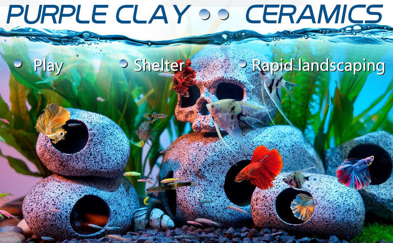Ameliade Aquarium Decorations Cave Betta Fish Tank Accessories Rock Cave Decor for Shrimp Cichlid Hiding Breeding Small Fish Bowl Hide Decoration Betta Toys Hideout Stones House（Medium） .Medium - PawsPlanet Australia