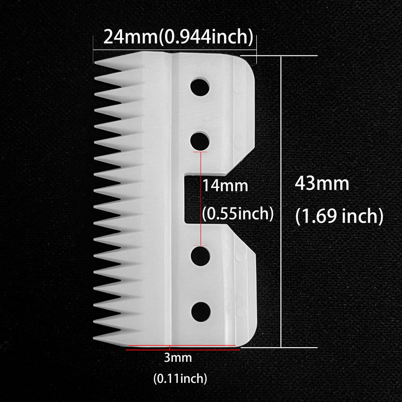 3pcs Oster Fast Feed Clipper Ceramic Blade - Pet Dog Cat Grooming Clipper Replacement Blades, for A5 Trimmer Series, for Andis 18 Teeth Detachable Ceramic Blade Part, for Wahl KM2 KM5 KM10 2pcs 18th White and 1pcs Black