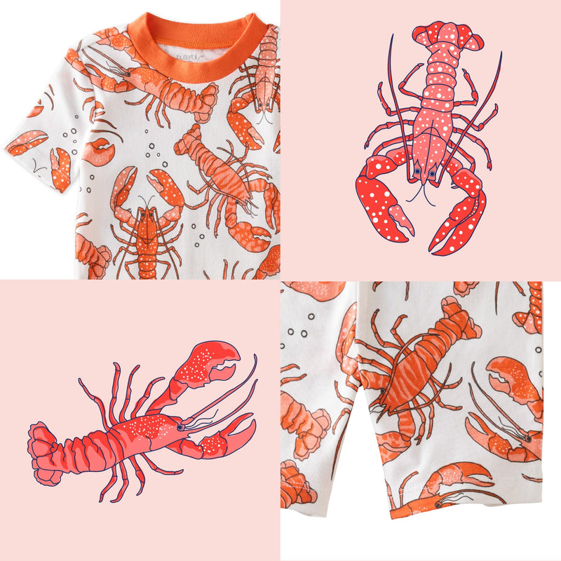 Shade Snug-fit 2-Piece Toddler Pajamas 100% Organic Cotton Short Sleeve Top and Shorts for Boys & Girls 4T Claw-some