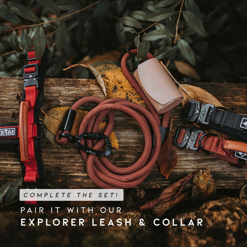 MADE TO ROAM Premium Explorer Harness - Y-Shaped Dog Harness with Adjustable Durable Nylon, Soft Padding, Metal Buckles and Leather Handle for Small, Medium, Large Dogs (Maine Marina, Size 5) Maine Marina - PawsPlanet Australia