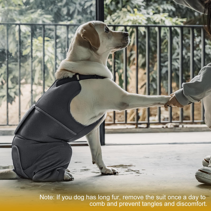 OneTigris Dog Body Suit After Surgery, Dog Body After Neutering Male with Adjustable Straps, Soft Lick Protection Dogs for Male or Female, Body for Small/Medium/Large Dog(Gray, L) Large