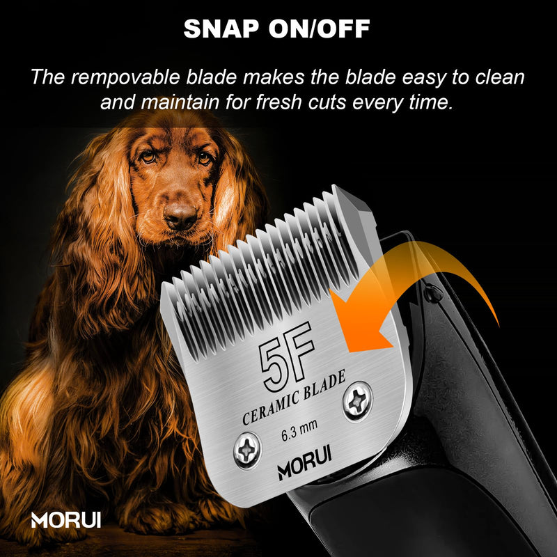 Pet Dog Grooming Clipper Replacement Blade，Detachable Ceramic Blade，Compatible with Most Andis,Oster A5 Wahl KM Series Clippers Size 5F Cut Length 1/4”(6.3mm) - PawsPlanet Australia