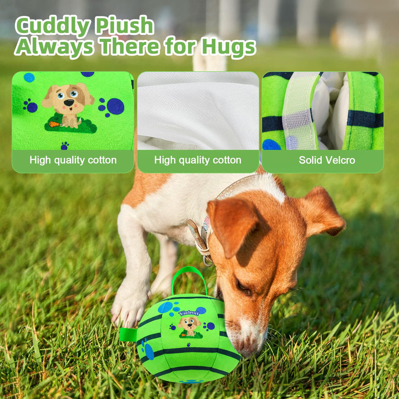 Interactive Dog Toys - Support Bluetooth connection Active Rolling Bouncing Dog Ball with Straps Squeaky Dog Toy for Boredom Self Moving Dog Balls with Music Rechargeable Pet Chew Toys for Small 4.53 inch green - PawsPlanet Australia