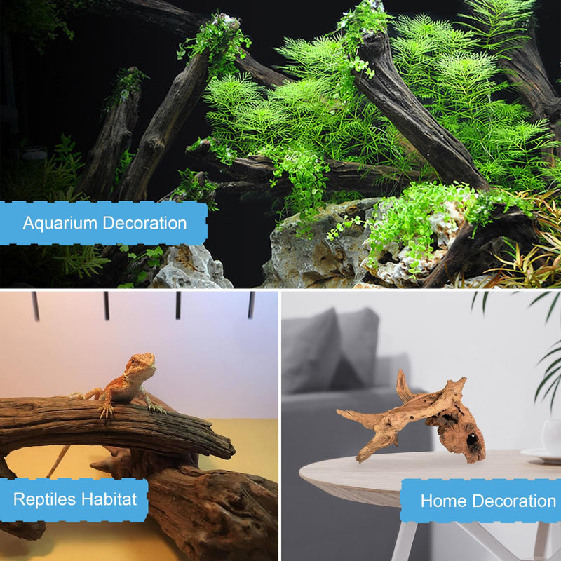 Aquarium Driftwood Natural Aquarium Decoration Tree Trunk with Rockery View Driftwood Landscaping Decoration Dead Wood Root Decor Hideouts (Random Shape) 5-10cm - PawsPlanet Australia