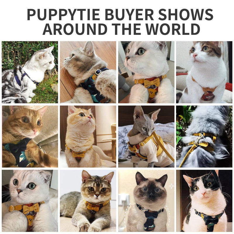 Cat Harness Leash for Walking Soft Adjustable Escape Proof Ultra Light Breathable Cat Vest for Kitten or Cats,Yellow,S S yellow