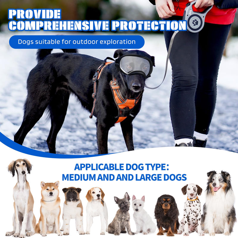 Pacify Dog Goggles for Large Dogs, UV Protection Dog Sunglasses with Adjustable Strap for Medium Large Dog Pet Glasses (Clear) Clear - PawsPlanet Australia