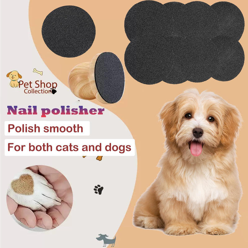 Dog Nail File with 9 Replaceable Filing Discs Dog Scratch Board for Safe and Convenient Nail Care Dog Nail Scratch Board Keep Your Dog and Cat's Nails Smooth（Natural Wood Color） - PawsPlanet Australia