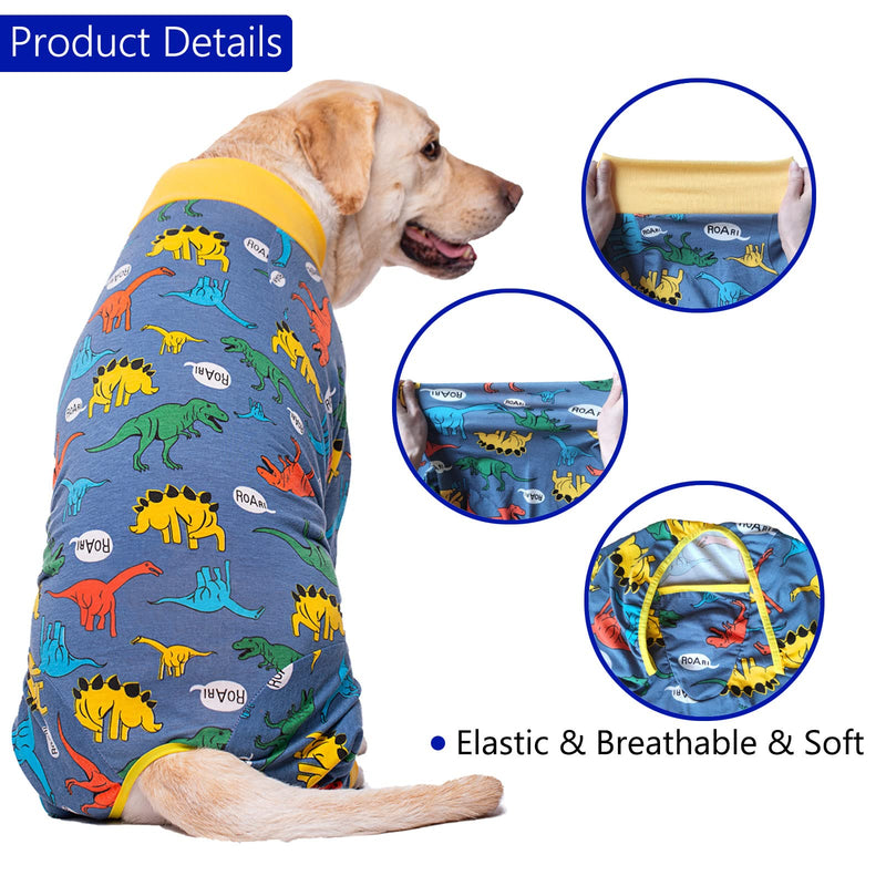 Dog Recovery Suit for Dogs After Surgery Female Male Medium Large Dog Neuter Spay Onesie for Shedding Prevent Licking Surgical Wound Dog Cone Alternative X-Large (Pack of 1) Dinosaur - PawsPlanet Australia