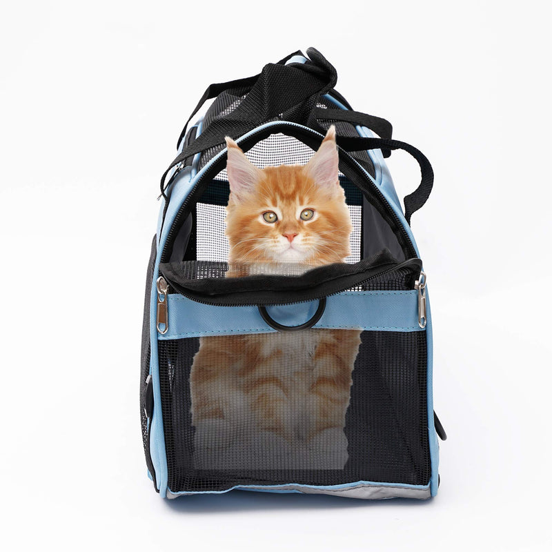Pet Carrier Soft-Sided Carriers for Cat Carriers Dog Carrier for Small Medium Cats Dogs Puppies Pet Carrier Airline Approved Cat Dog Pet Travel Carrier (Small, Blue) Small-Blue