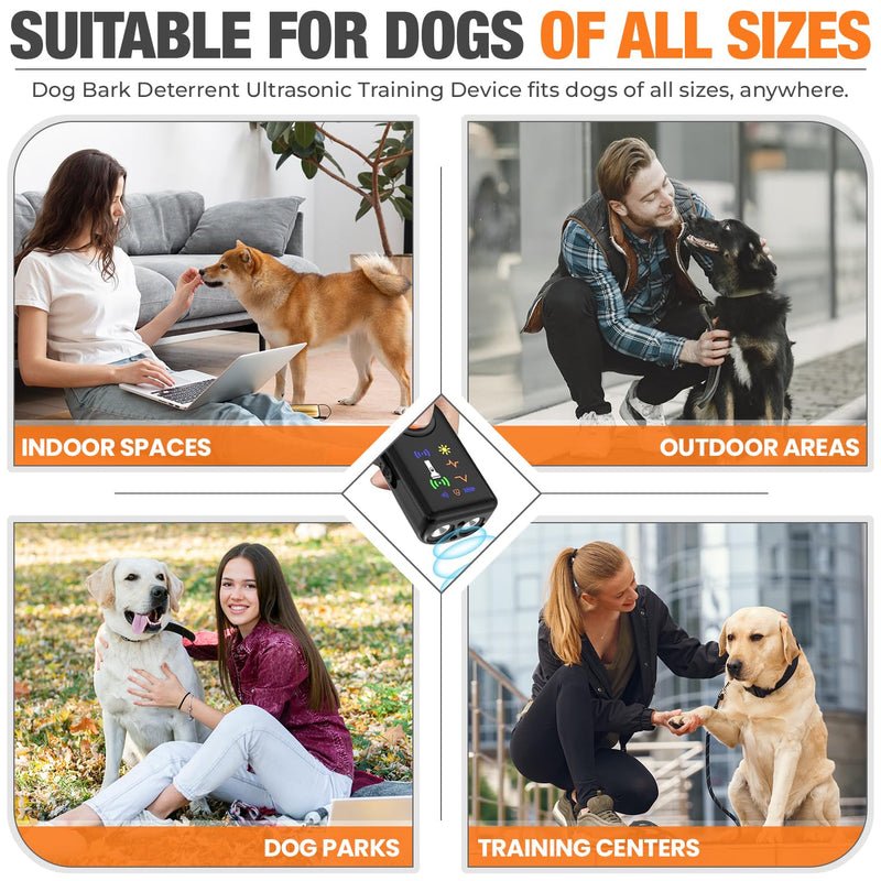 Ahbrother's Dog Bark Deterrent Device,2X Sonic Emitters 4 Modes Anti Barking Device for Own Or Neighbor's Dog, Safe & Effective Portable Ultrasonic Dog Bark Control Rechargeable Dog Barking Silencer - PawsPlanet Australia