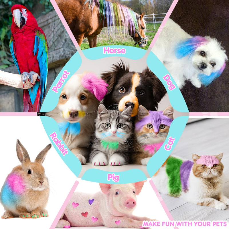 MSDADA 12 Colors Quick Dry Dog Nail Polish Pens & 10 Colors Washable Dog Hair Dye Pens to DIY Beautiful Dog Styling, Dog Safe Easy Application Creative Dog Accessories, Funny Gifts to Dog Cat Lovers - PawsPlanet Australia