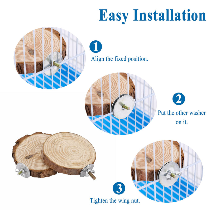 Mogoko Natural Wood Bird Perches Birdcage Stands Parrot Perch Stand Perch Platform Cage Accessories Cockatiel Toys for Budgies Parakeets Lovebirds 1Y+1I+2O - PawsPlanet Australia