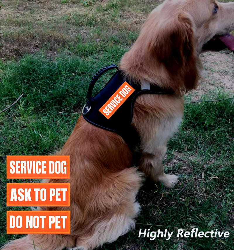 4Pcs Service Dog in Training Patches Highly Reflective Service Dog Harness Patches Do Not Pet Dog Patches Ask to Pet Patches for Dog Harness (Orange) - PawsPlanet Australia