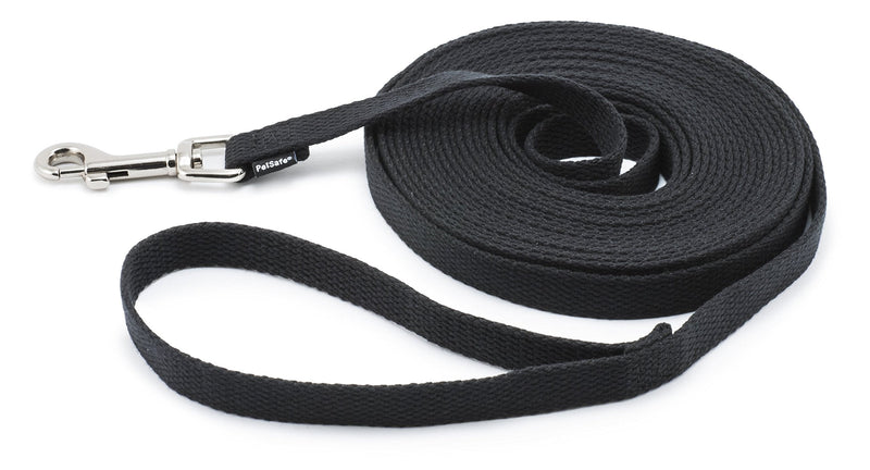 PetSafe Cotton Training Lead Black 5/8" X 30' - PawsPlanet Australia