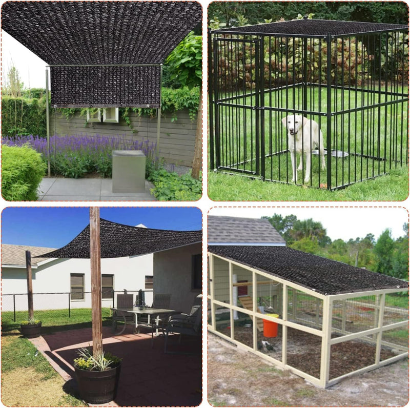 10 by 10 Feet Dog Kennel Cover Mesh Shade Panel with Grommets - Weather Guard Extra Large All Season Dog Run Cover & Roof - Fit for 10ft. X 10ft. Outdoor Cages and Large Pet 10x10Feet Black - PawsPlanet Australia