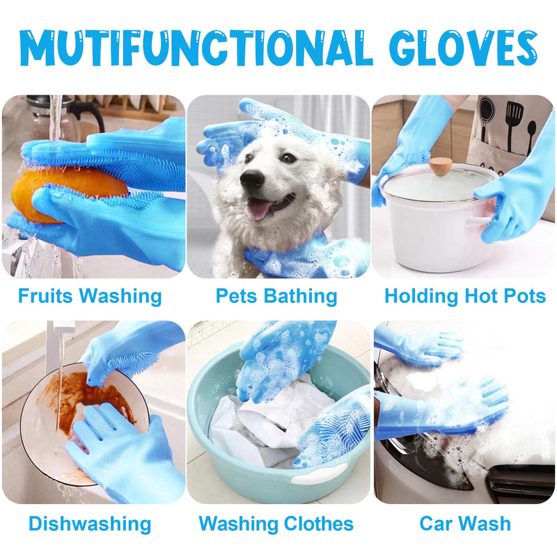 Pet Washing Gloves - Dog and Cat Shampoo Bathing Gloves, High Density Bristles Washing Brush, Heat Resistant Cleaning Gloves, Gentel Grooming and Massage Scrubber for Dogs, Cats, Horses, and Rabbits - PawsPlanet Australia