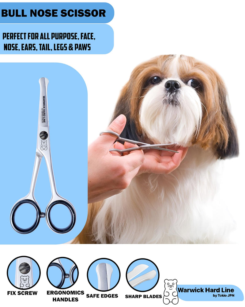Professional Dog Grooming Scissors Set Pet Grooming Scissors kit for Dogs,Cats,Rabbit & All Pets, Stainless Steel Scissor, thinning Scissor(5 Pieces Set with PU Leather Pouch) 5 Pieces Set