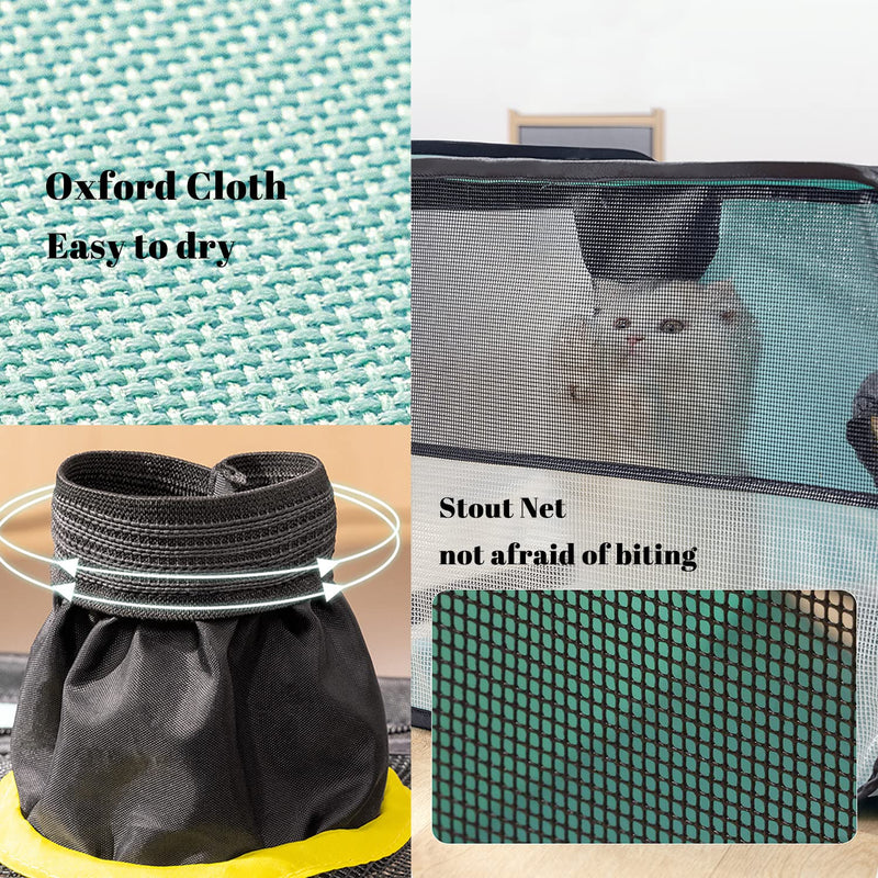 Pet Dog Cat Drying Box | Anti-Hair Flying | Portable Foldable Cat Drying Room | Drying Crate Cage for Small and Medium Dogs (Green) Turq - PawsPlanet Australia