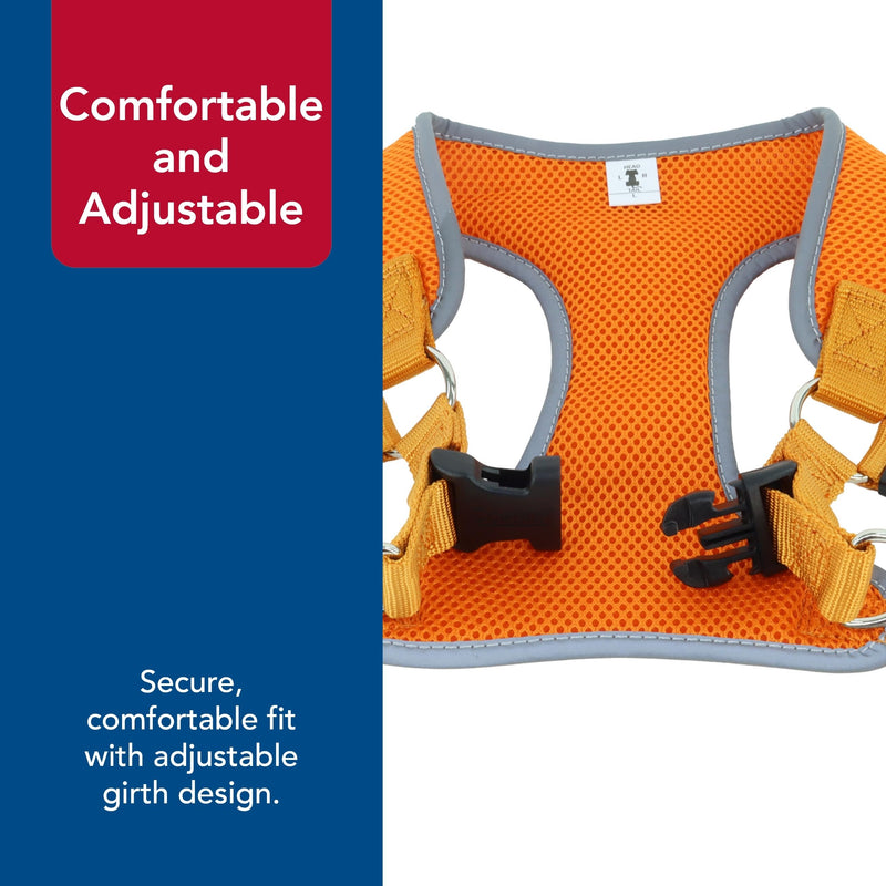 Coastal Pet Comfort Soft Reflective Wrap Adjustable Dog Harness - No-Pull Dog Harness for Small & Large Dogs - Sunset Orange - 1" x 28"–36" - PawsPlanet Australia