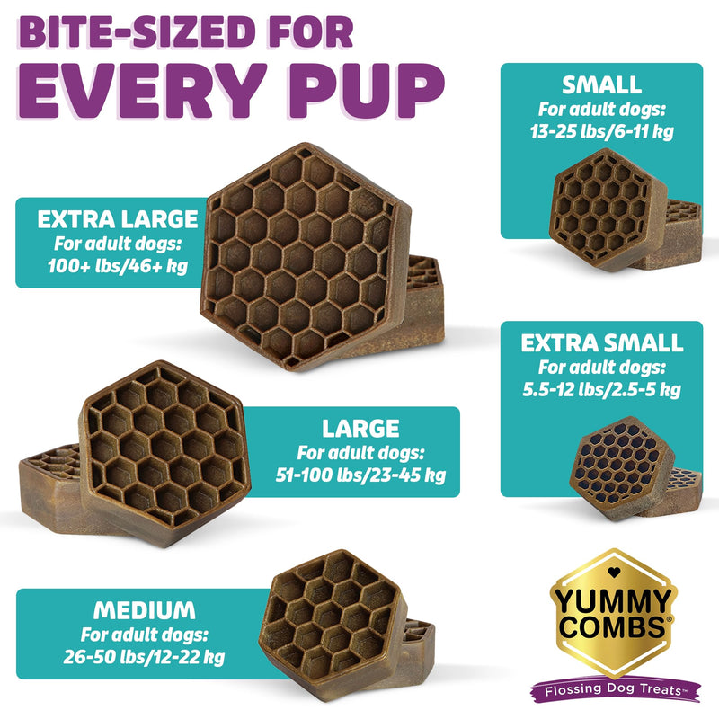 Yummy Combs Dog Dental Treats – Vet VOHC Approved, Removes Tartar & Cleans Teeth – Yummy High Protein Chicken Treat for Large Dogs (Mini Pack, 6 Count) Mini Pack - PawsPlanet Australia