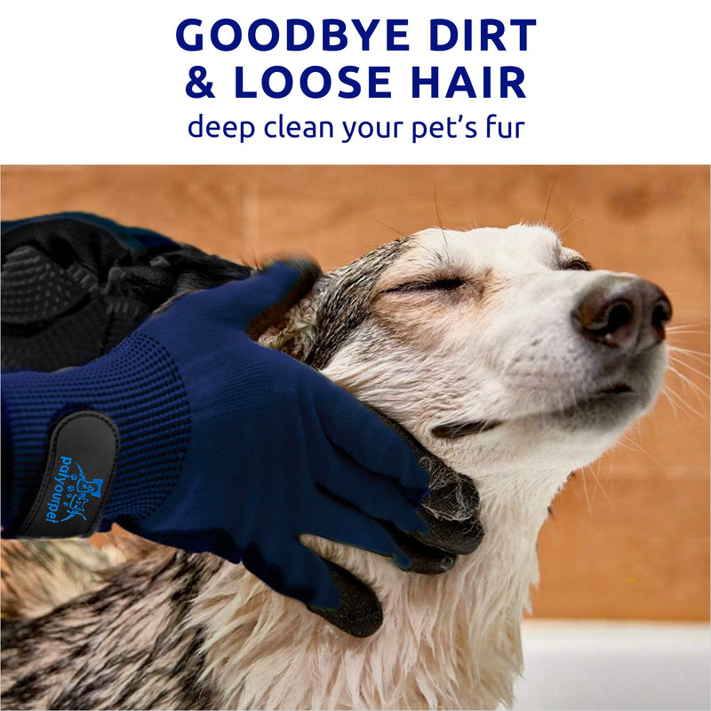 Pat Your Pet Grooming Gloves - Cat & Dog Hair Remover Glove for Deshedding Long and Short Fur - PawsPlanet Australia