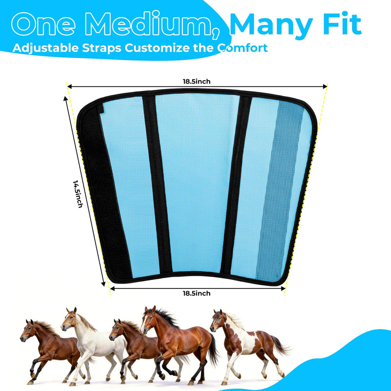 Fly Boots for Horses Set of 4 – Horse Fly Boots with Anti-Sag Stays & Breathable Mesh, Reduces Stomping & Fatigue, Curved-Edge Design for Natural Motion, Comfort Fit for Medium to Large Horses Blue