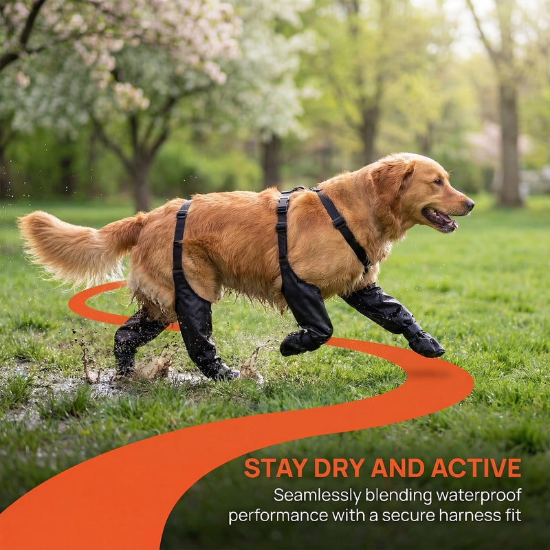Waterproof, Anti-Slip Dog Boots for Small/Medium Dogs. Protects Paws on hot Pavement, Snow, and Outdoor Walks. Secure Harness Design. Ideal for All Seasons (S) S - PawsPlanet Australia