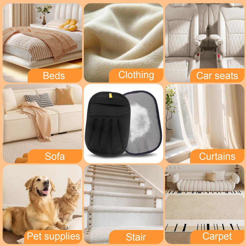 Pet Hair Removal Glove | Electrostatic Reusable Cat & Dog Magic Brush Hair Remover Tool for Furniture, Carpet, Couch | Upgraded 5-Finger Design | Gentle Grooming Tool for Pets(Eco-Friendly) (1 PCS) 1 PCS - PawsPlanet Australia