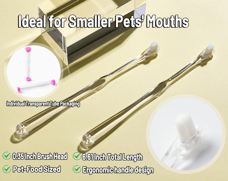 E.M&S.T by Emmeliestella Small Dog & Cat Toothbrush Micro Head, Mini Sized, Cat Dental Care, Pets Toothbrush, Oral Hygiene, Easy to Handle, Deep Clean, Extra Soft Bristles, Independent Packaging 3PCS - PawsPlanet Australia