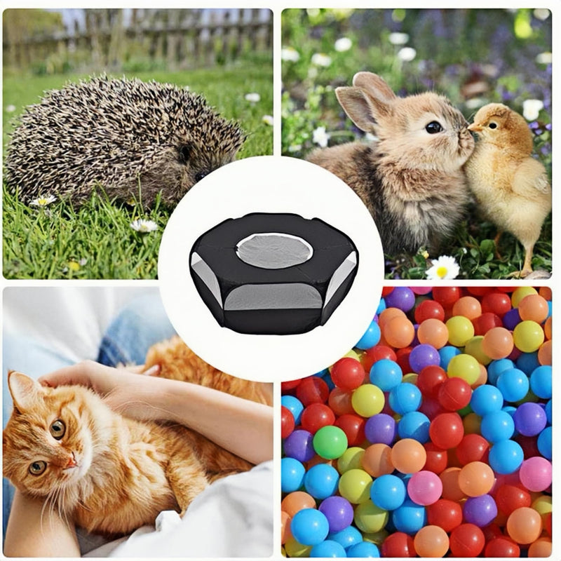 Small Animal Playpen,Popup Playpen,Portable Pet Tent,Foldable,Chicken brooder,Hamster/Dog/Cat/Rabbit/Guinea Pig/Chick Pet Cage Tent with Zipper Cover,Waterproof Black - PawsPlanet Australia