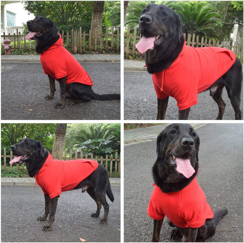 Lovelonglong Blank Basic Hoodie Sweatshirt for Dogs 100% Cotton Fits Small Medium Dachshund Large Dog Red 4XL 4XL (-80lbs) - PawsPlanet Australia