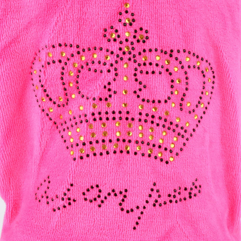 SMALLLEE_LUCKY_STORE Pet Clothes for Small Dog Cat Soft Velvet Crown Jumpsuit Coat Hooide Pajamas Tracksuit Pink L L(Chest:20.5" Back:13",fit 11-15lbs) - PawsPlanet Australia